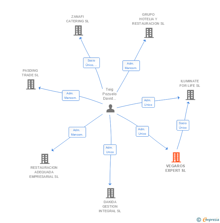 Vinculaciones societarias de VEGAROS EXPERT SL