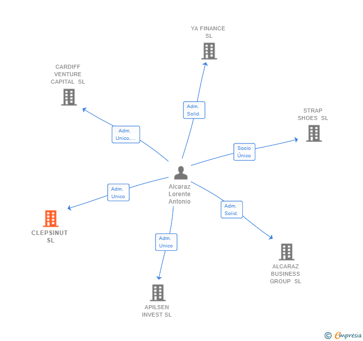 Vinculaciones societarias de CLEPSINUT SL