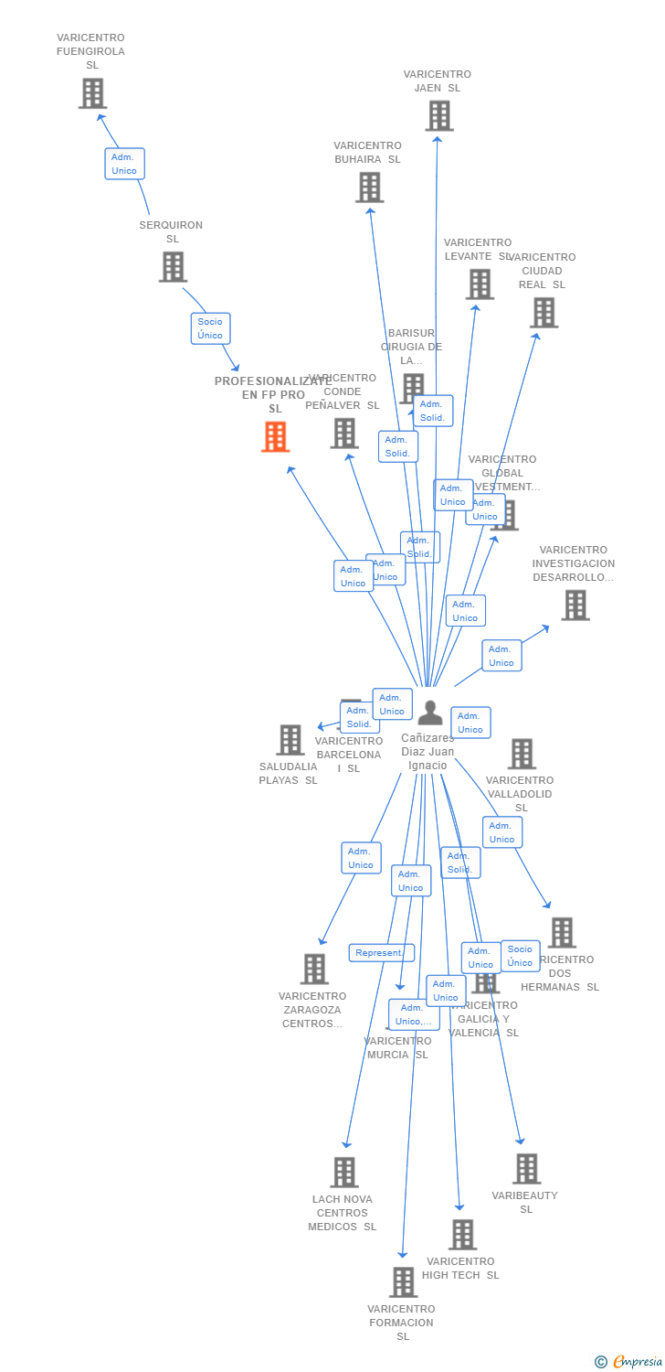 Vinculaciones societarias de PROFESIONALIZATE EN FP PRO SL
