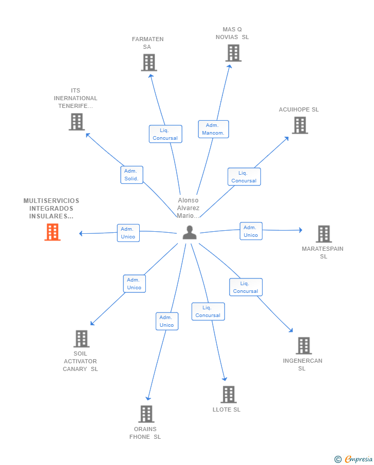 Vinculaciones societarias de MULTISERVICIOS INTEGRADOS INSULARES SL