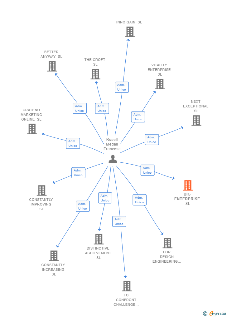 Vinculaciones societarias de BIG ENTERPRISE SL