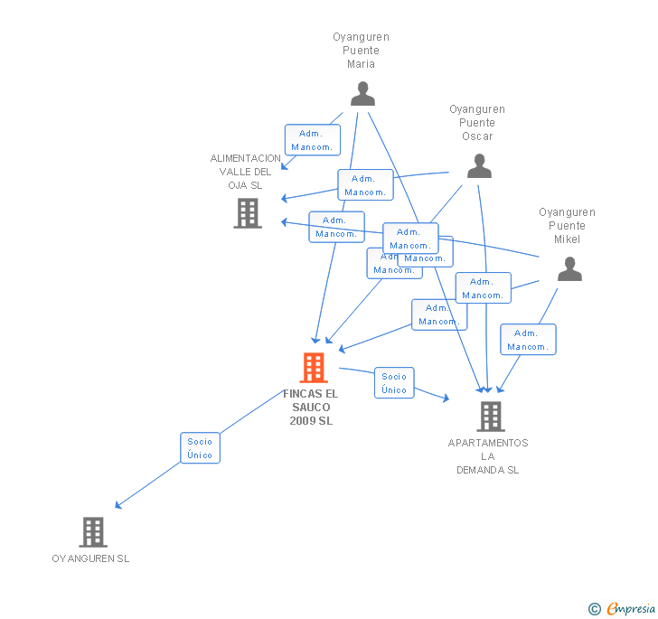 Vinculaciones societarias de FINCAS EL SAUCO 2009 SL