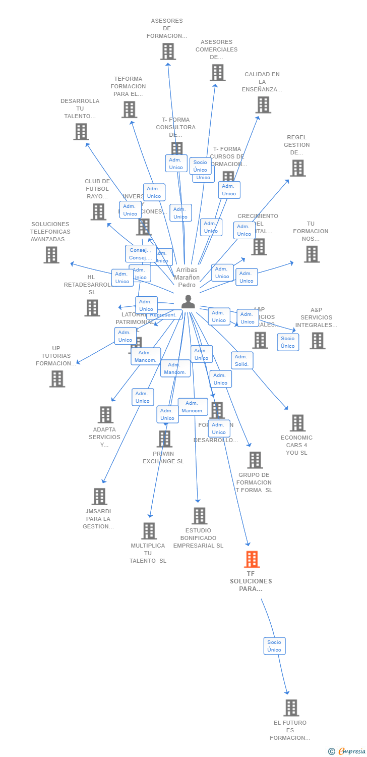 Vinculaciones societarias de TF SOLUCIONES PARA EMPRESAS 2019 SL