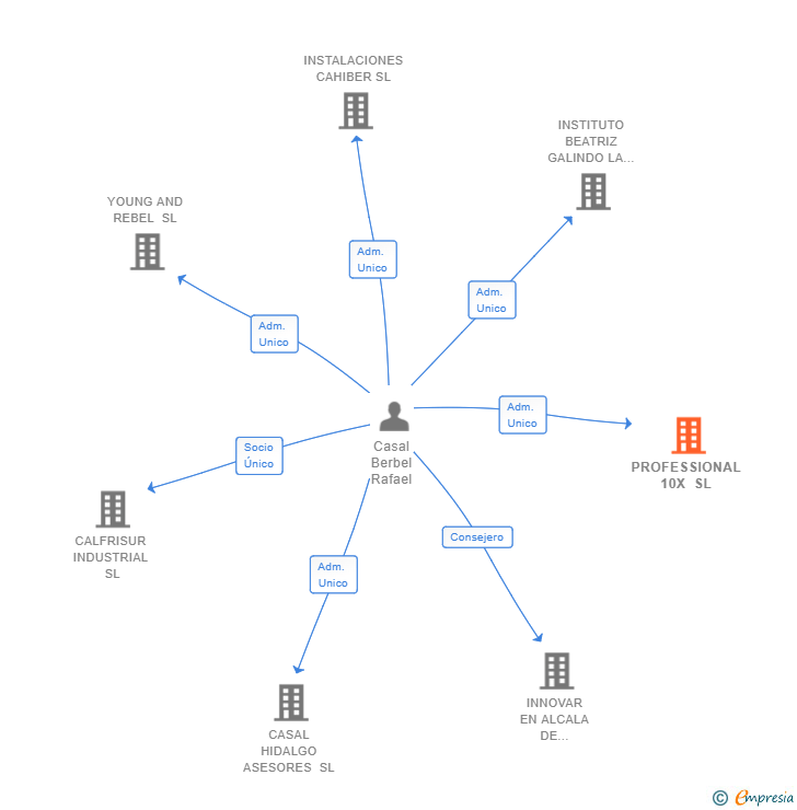 Vinculaciones societarias de PROFESSIONAL 10X SL
