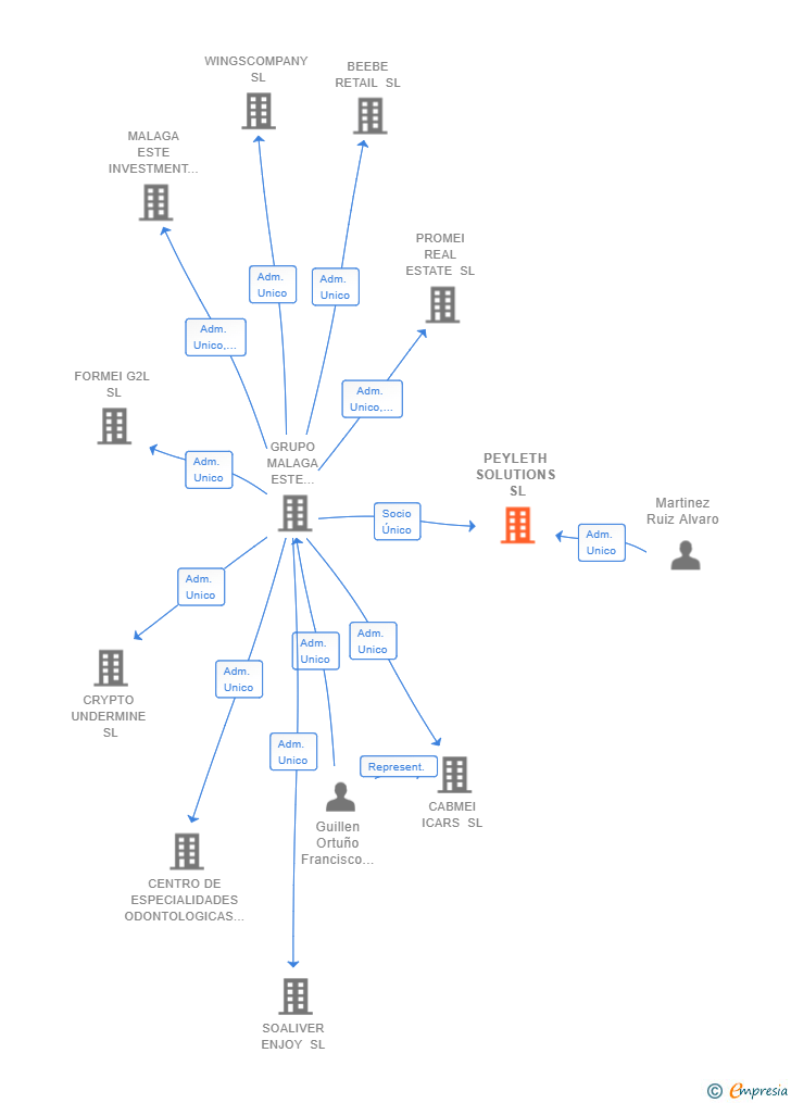 Vinculaciones societarias de PEYLETH SOLUTIONS SL