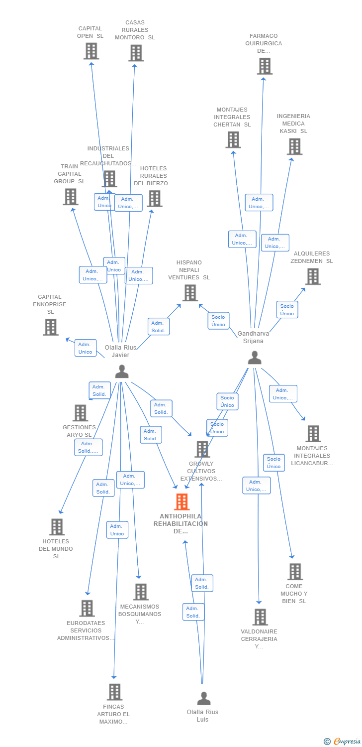 Vinculaciones societarias de ANTHOPHILA REHABILITACION DE EDIFICIOS SL