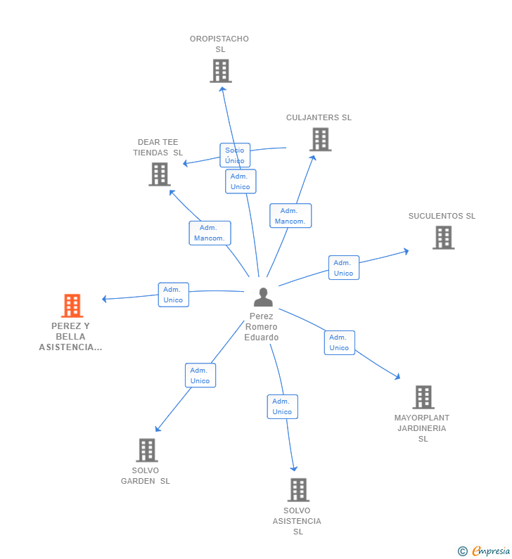 Vinculaciones societarias de PEREZ Y BELLA ASISTENCIA PERSONAL SL