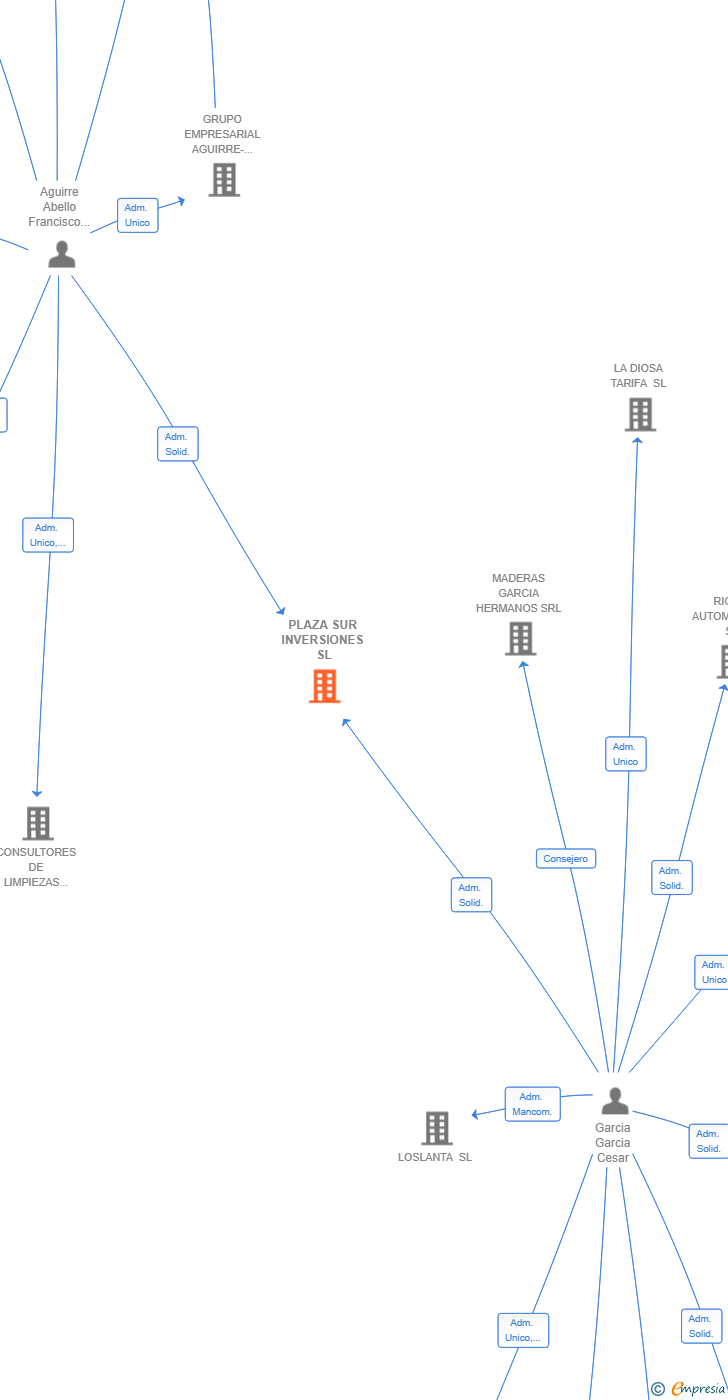 Vinculaciones societarias de PLAZA SUR INVERSIONES SL
