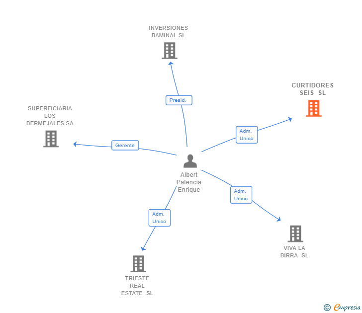 Vinculaciones societarias de CURTIDORES SEIS SL