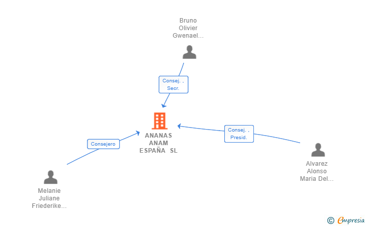 Vinculaciones societarias de ANANAS ANAM ESPAÑA SL