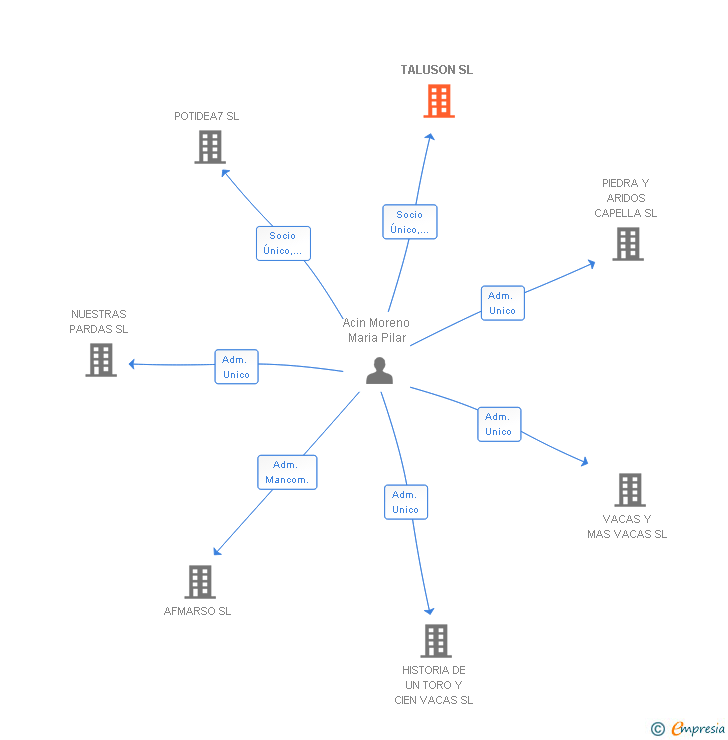 Vinculaciones societarias de TALUSON SL