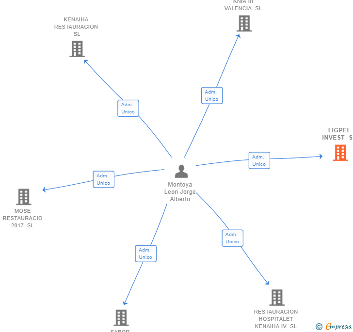 Vinculaciones societarias de LIGPEL INVEST SL