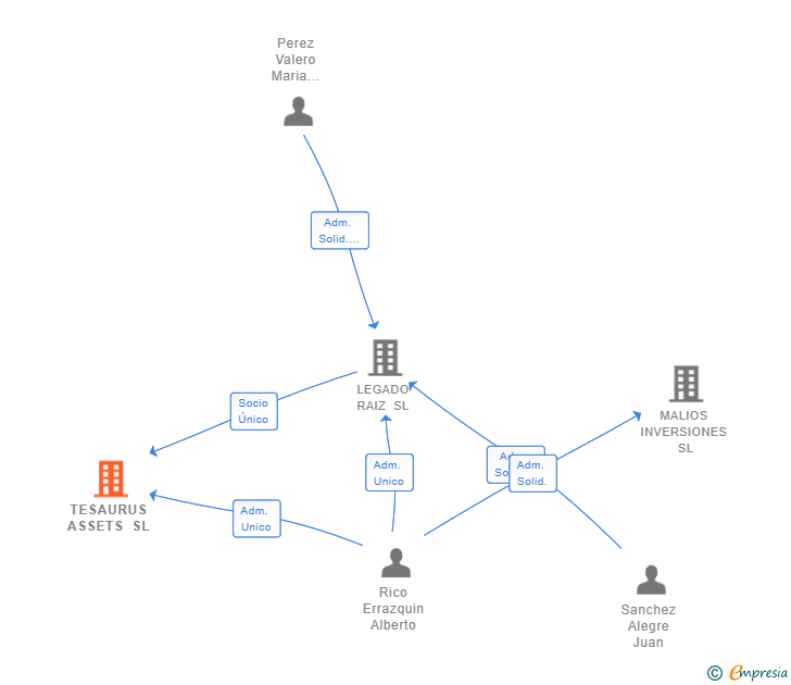 Vinculaciones societarias de TESAURUS ASSETS SL