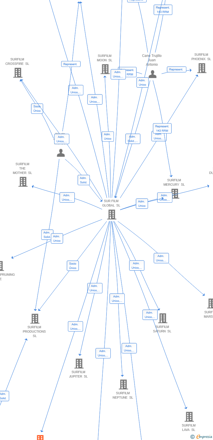 Vinculaciones societarias de SURFILM LIBRA SL