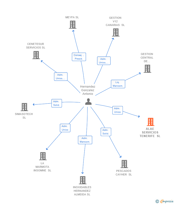Vinculaciones societarias de ALAE SERVICIOS TENERIFE SL