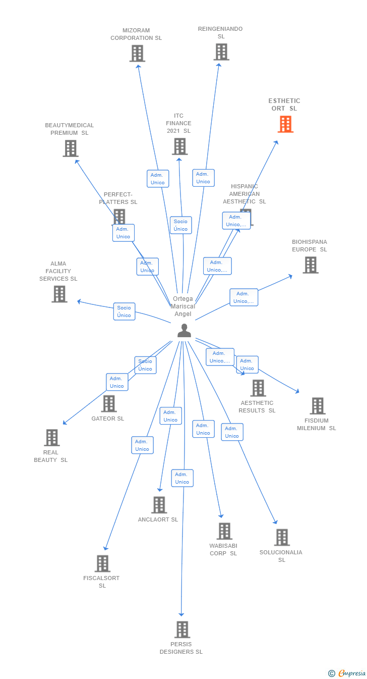 Vinculaciones societarias de ESTHETIC ORT SL