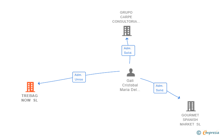 Vinculaciones societarias de TREBAG NOW SL