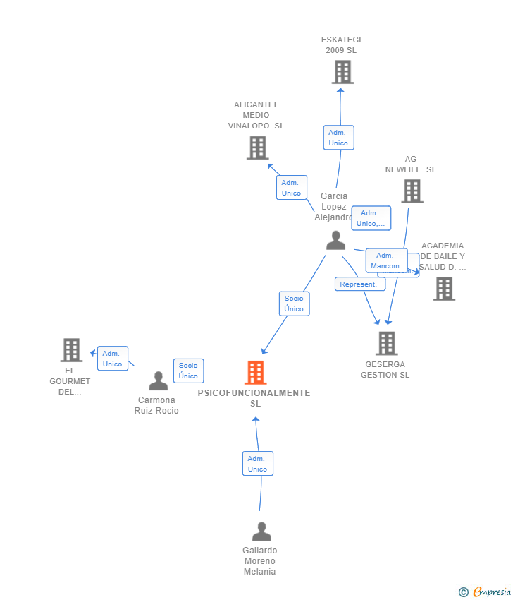 Vinculaciones societarias de PSICOFUNCIONALMENTE SL