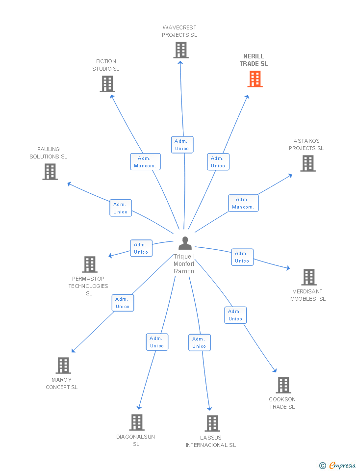 Vinculaciones societarias de NERILL TRADE SL