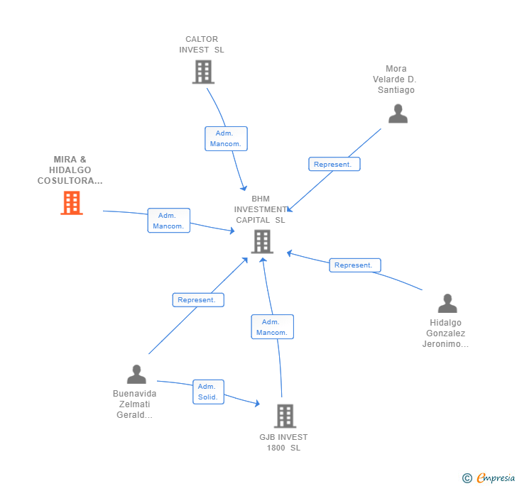 Vinculaciones societarias de MIRA & HIDALGO COSULTORA SL