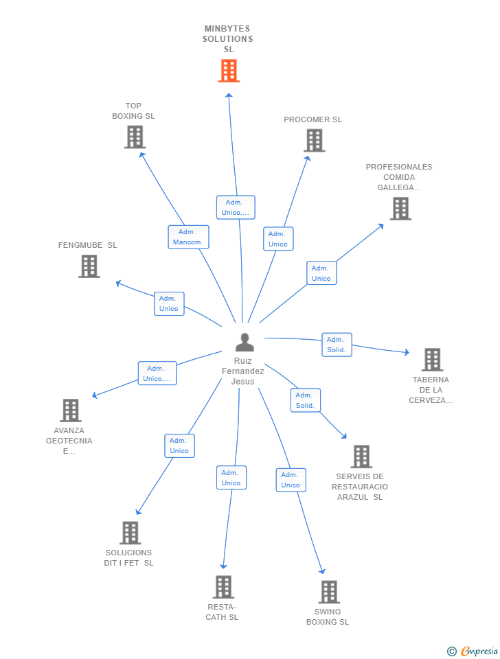 Vinculaciones societarias de MINBYTES SOLUTIONS SL