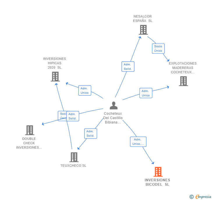 Vinculaciones societarias de INVERSIONES BICODEL SL