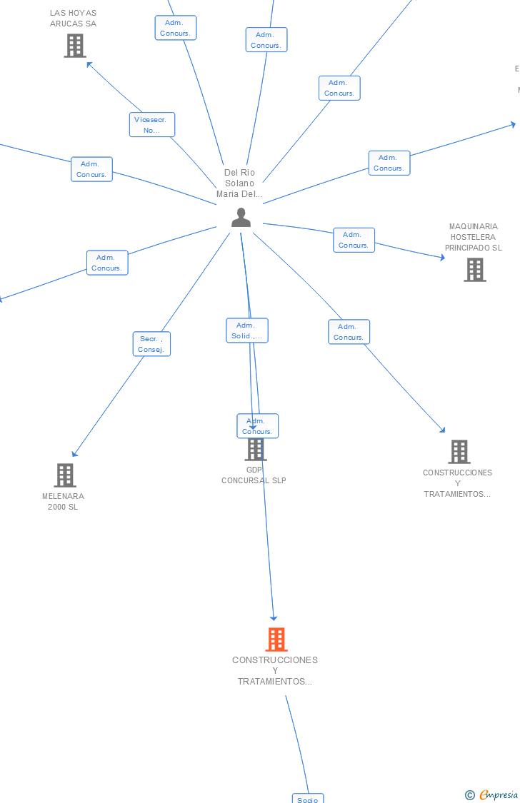 Vinculaciones societarias de CONSTRUCCIONES Y TRATAMIENTOS CASTILLA Y LEON SL