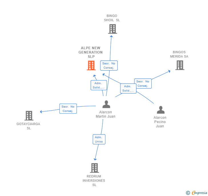 Vinculaciones societarias de ALPE NEW GENERATION SLP