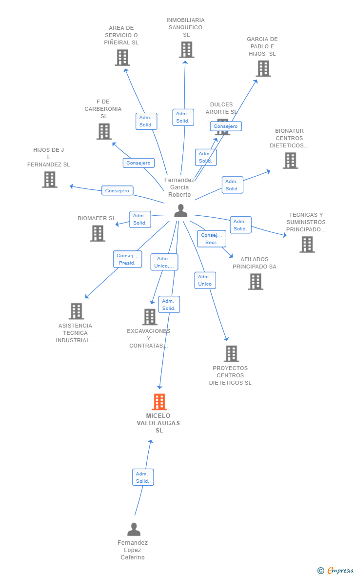 Vinculaciones societarias de MICELO VALDEAUGAS SL