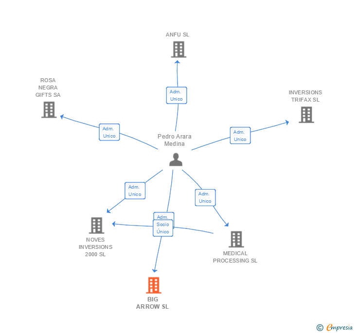 Vinculaciones societarias de BIG ARROW SL