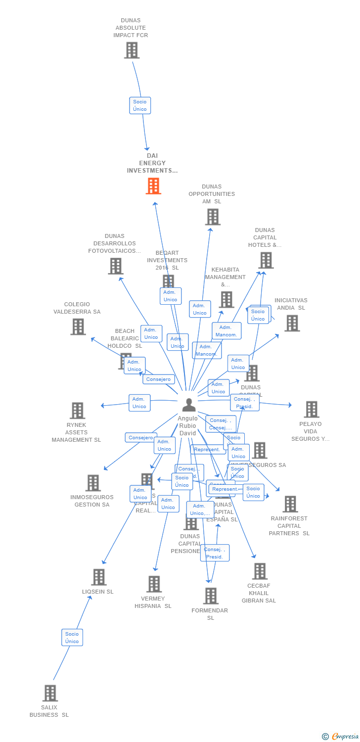 Vinculaciones societarias de DAI ENERGY INVESTMENTS SL