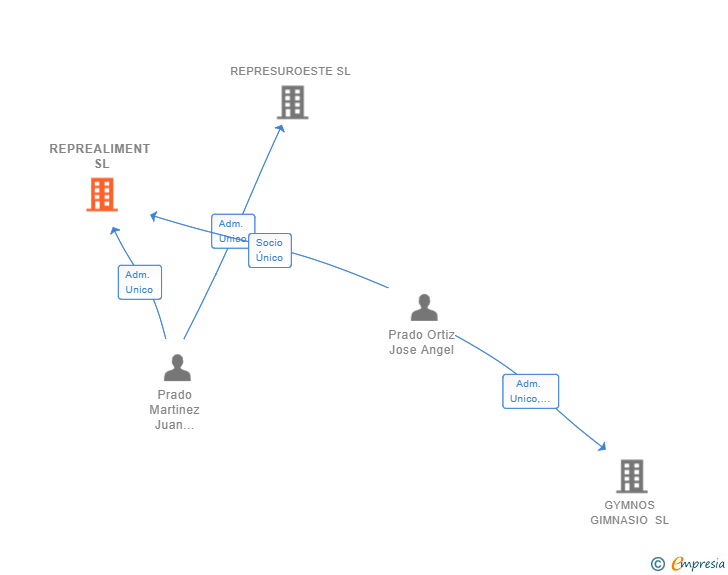 Vinculaciones societarias de REPREALIMENT SL