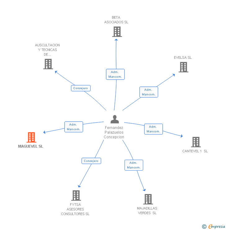 Vinculaciones societarias de MAGUEVEL SL