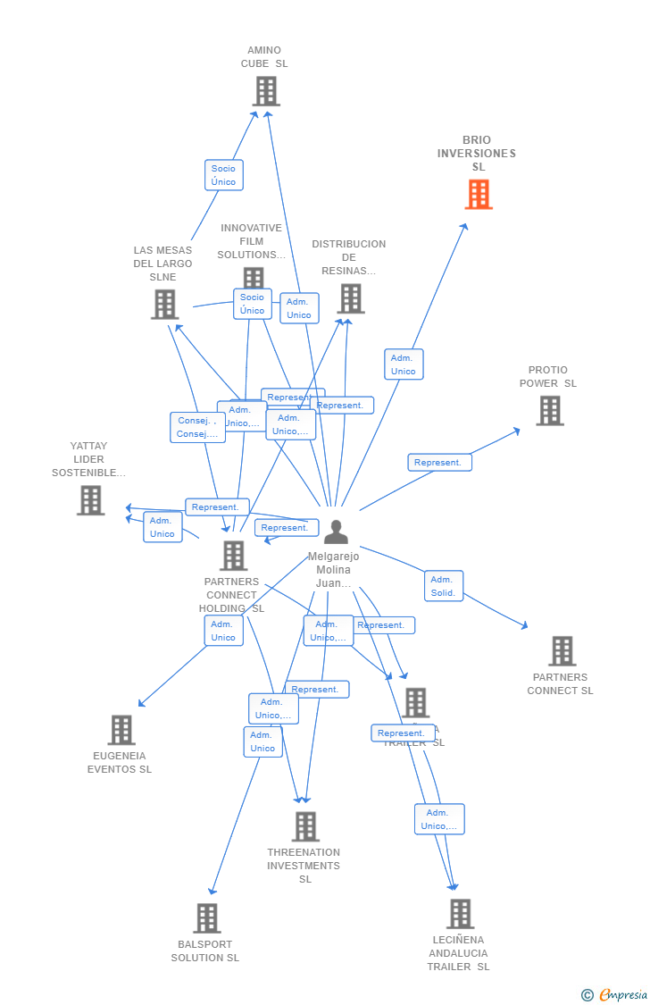 Vinculaciones societarias de BRIO INVERSIONES SL