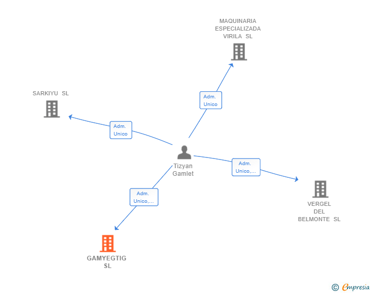 Vinculaciones societarias de GAMYEGTIG SL