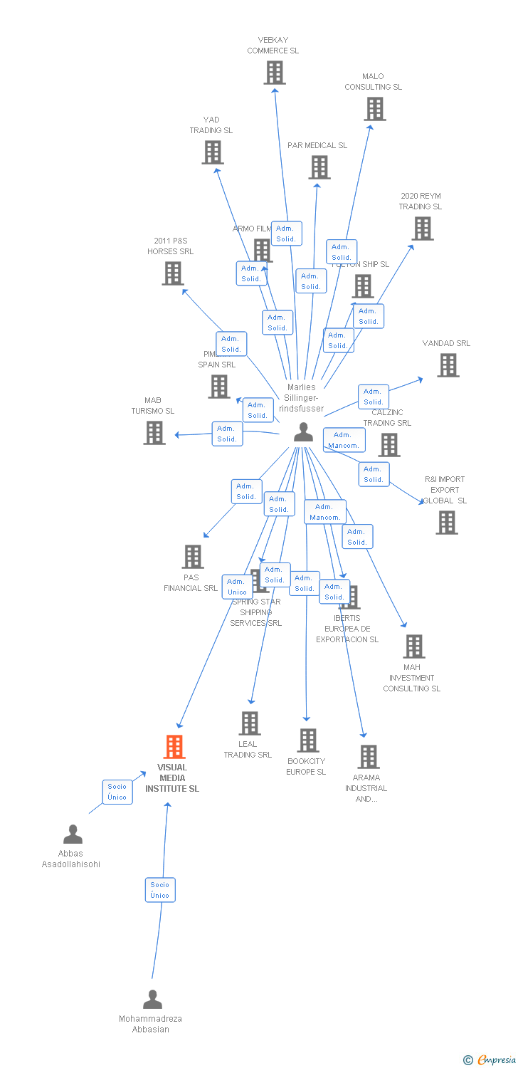 Vinculaciones societarias de VISUAL MEDIA INSTITUTE SL
