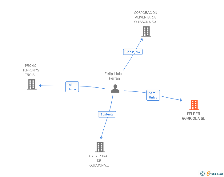 Vinculaciones societarias de FELBER AGRICOLA SL