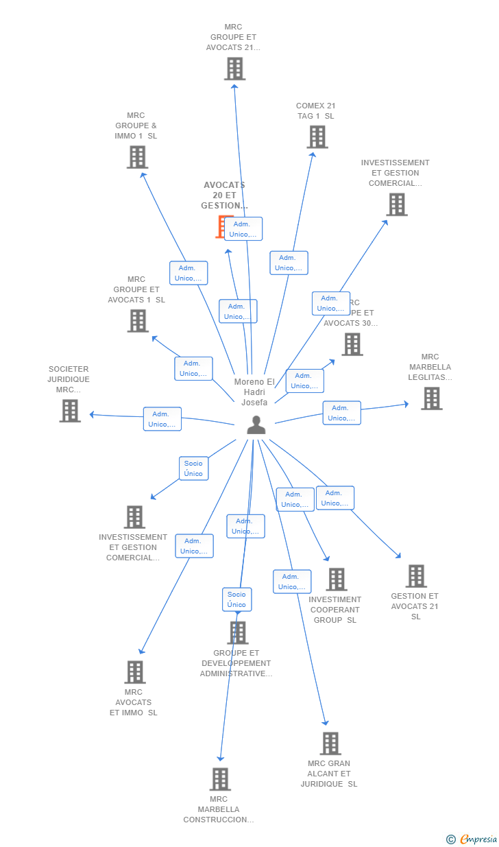 Vinculaciones societarias de AVOCATS 20 ET GESTION 2020 SL