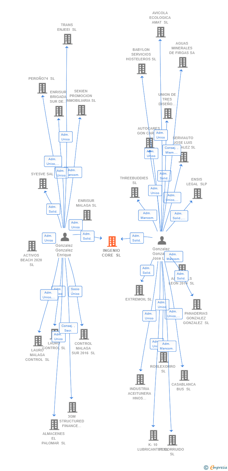 Vinculaciones societarias de INGENIO CORE SL