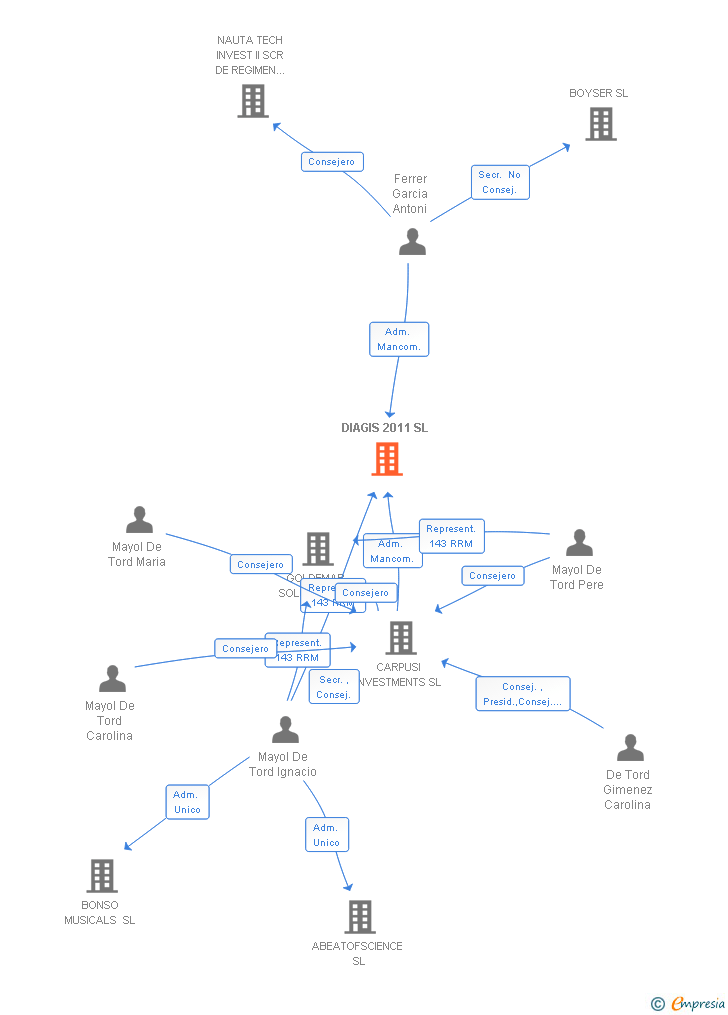 Vinculaciones societarias de DIAGIS 2011 SL
