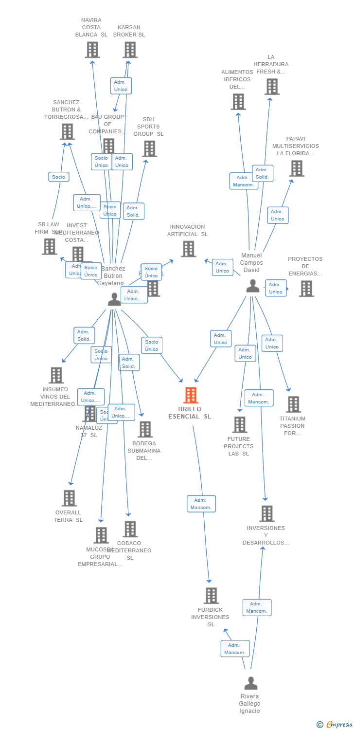 Vinculaciones societarias de BRILLO ESENCIAL SL