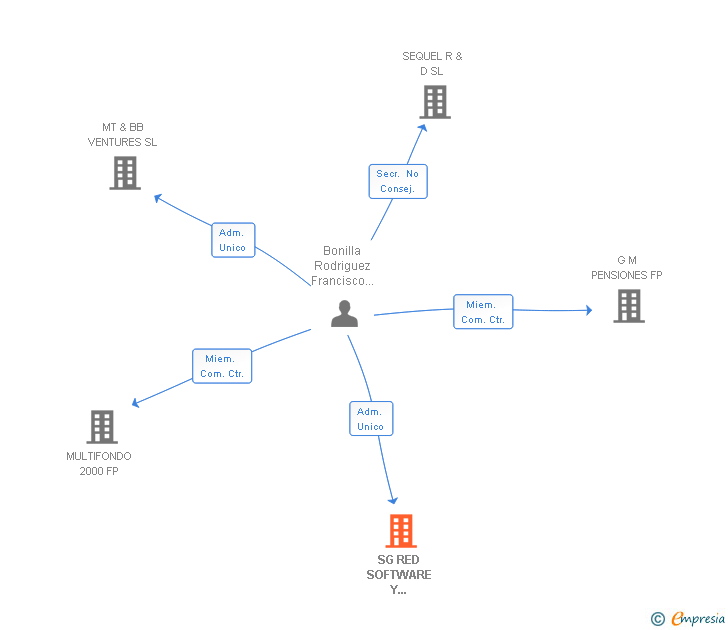 Vinculaciones societarias de SG RED SOFTWARE Y SERVICIOS SL