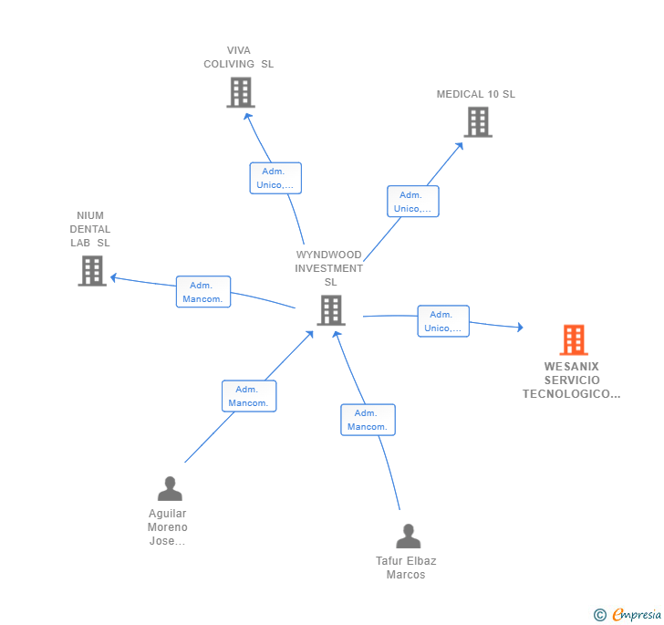 Vinculaciones societarias de WESANIX SERVICIO TECNOLOGICO SL