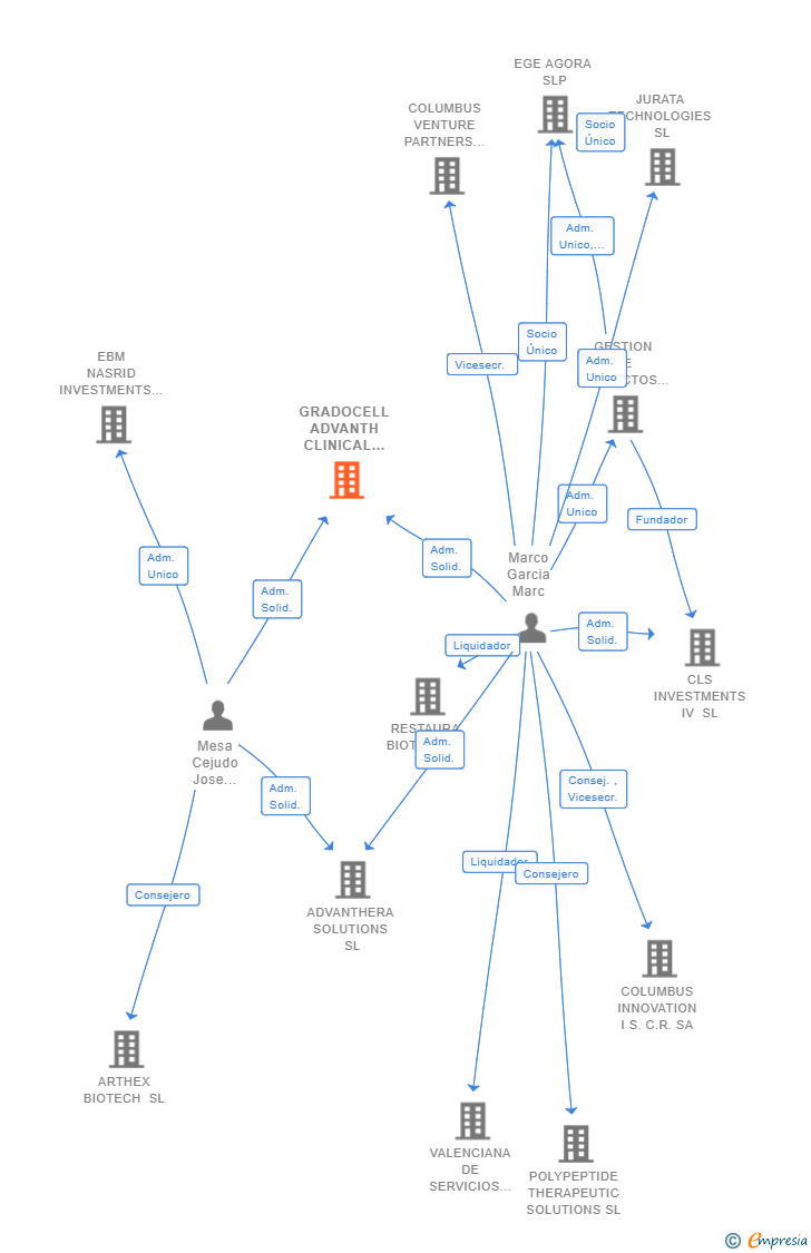 Vinculaciones societarias de ADVANTHERA REGULATORY PATHWAYS SL