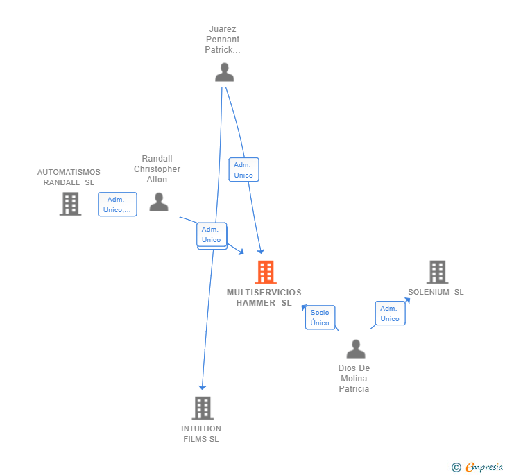 Vinculaciones societarias de MULTISERVICIOS HAMMER SL