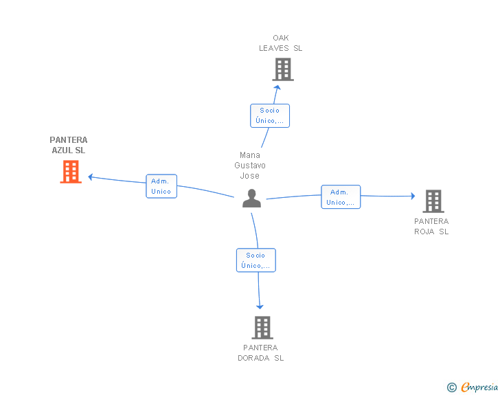 Vinculaciones societarias de PANTERA AZUL SL