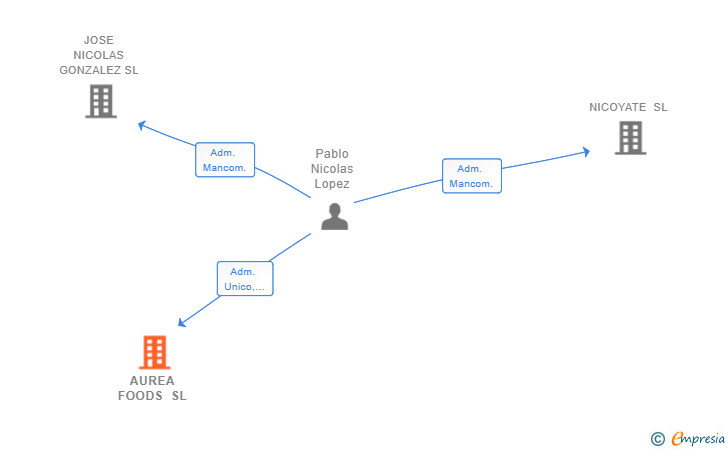 Vinculaciones societarias de AUREA FOODS SL