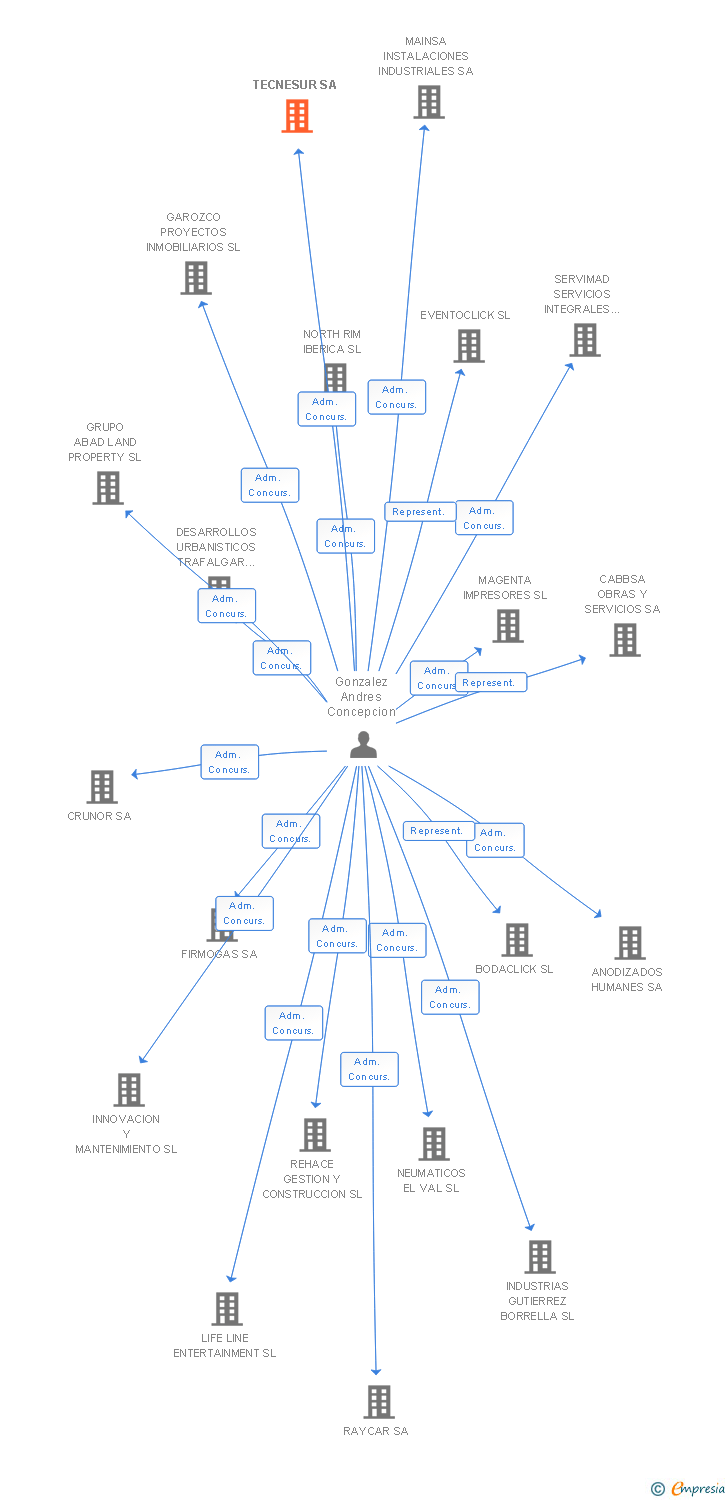 Vinculaciones societarias de TECNESUR SA