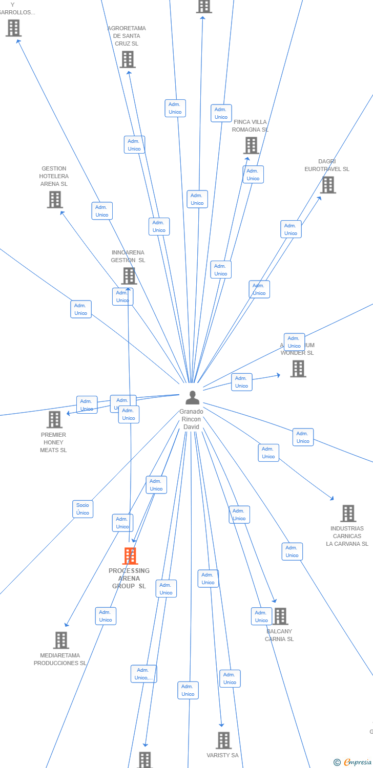 Vinculaciones societarias de PROCESSING ARENA GROUP SL