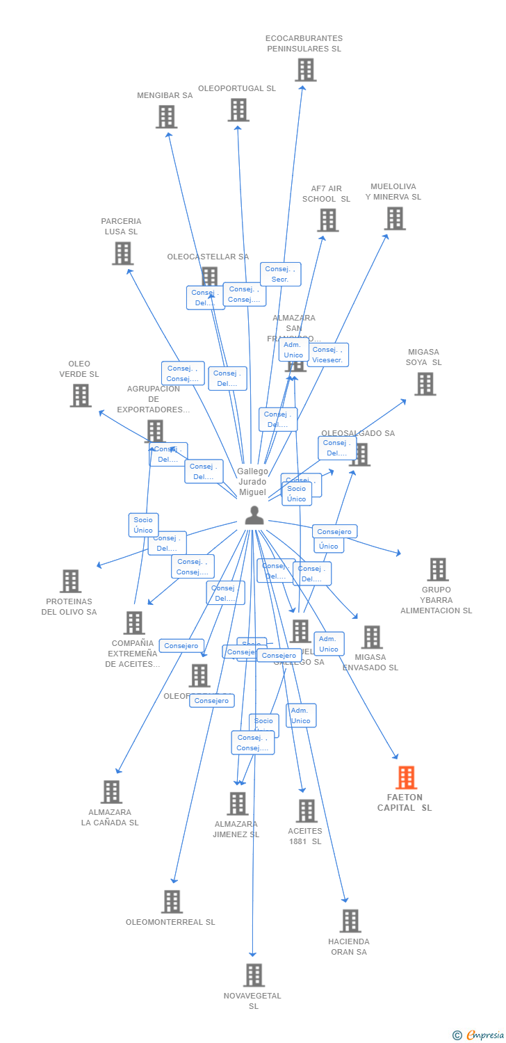 Vinculaciones societarias de FAETON CAPITAL SL